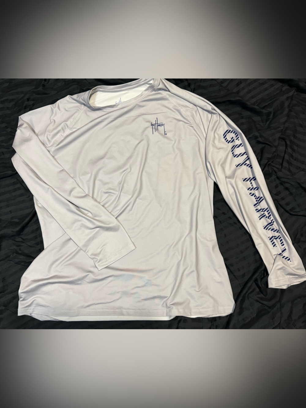 Guy Harvey Light Gray Tee with Navy Logo